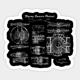 UFO Flying Saucer Patent Blueprint 1963 Sticker